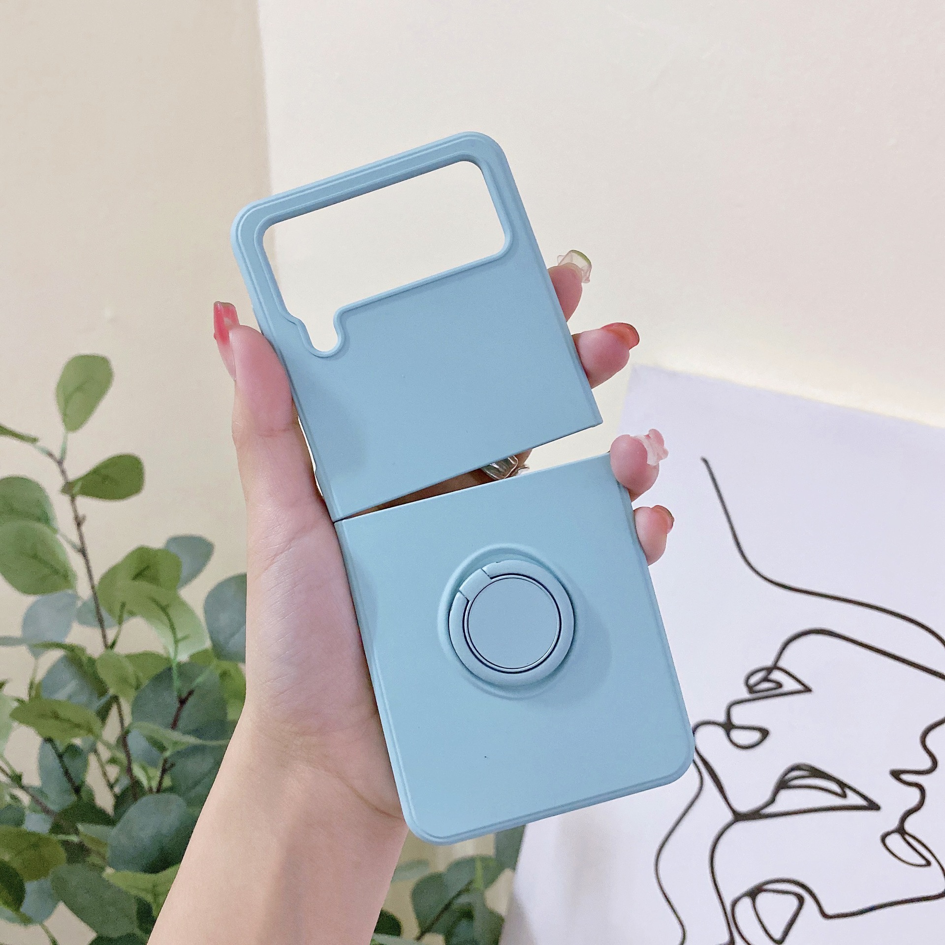 Compatible with Samsung Z Flip 7/6/5 phone cases, TPU silicone rings, 4/3 stylish couple protective cases.