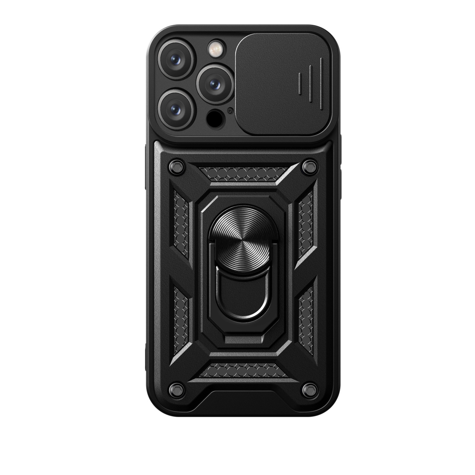 Compatible with Apple 17 Pro Max phone case, 16/15 Plus sliding lens, 14 Pro ring holder protective case