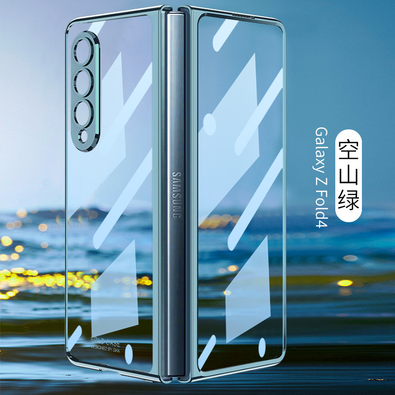 Compatible with Samsung Z Fold4/5/6 phone cases, transparent electroplated case film, Phantom Fold3 folding shockproof protective case