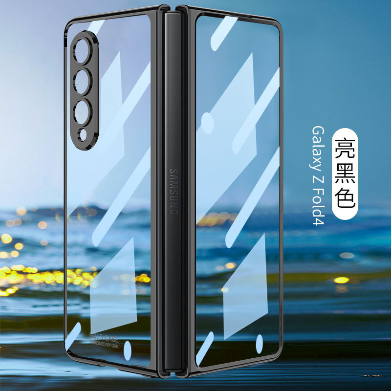 Compatible with Samsung Z Fold4/5/6 phone cases, transparent electroplated case film, Phantom Fold3 folding shockproof protective case