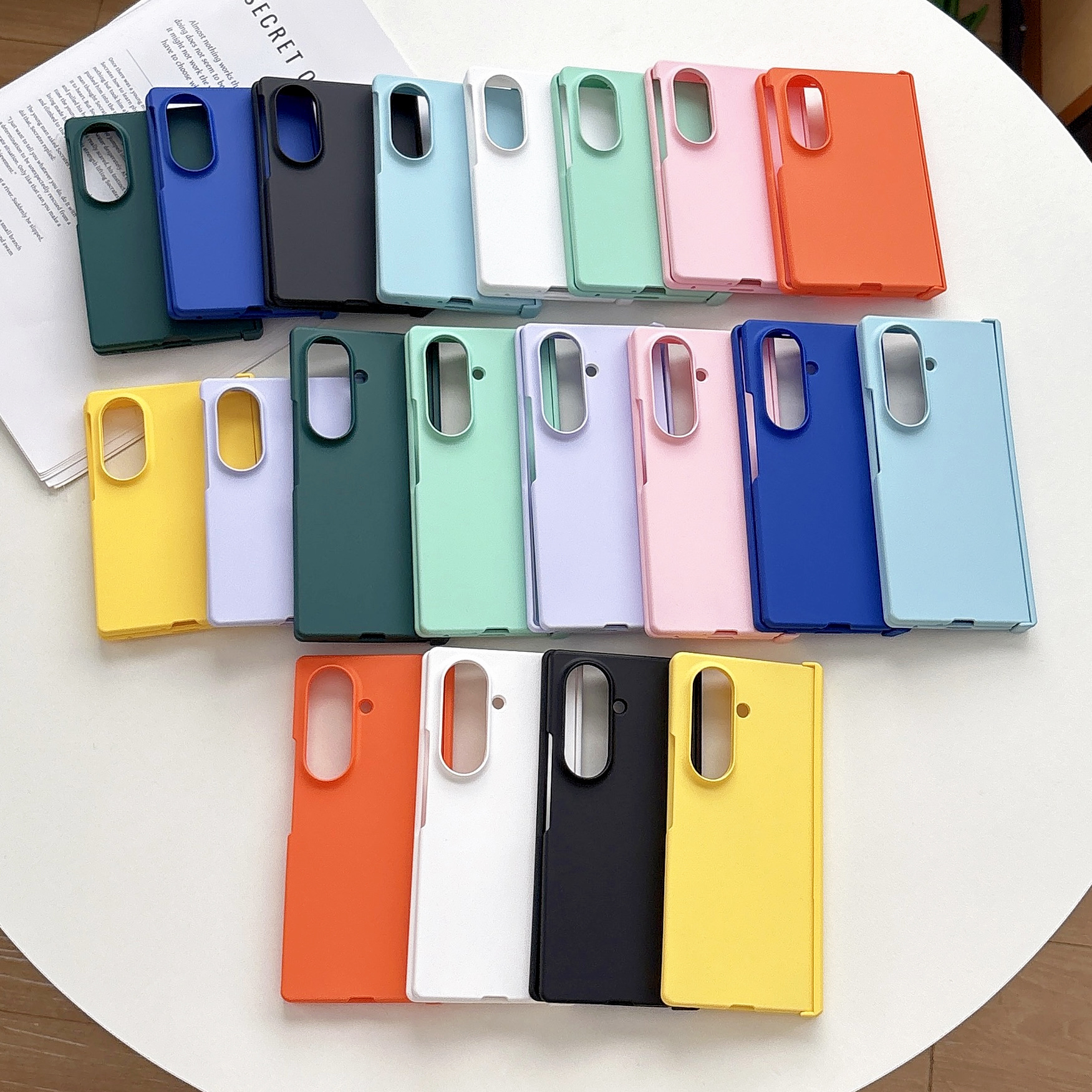 Compatible with Samsung Z Fold 8/7 phone case hinge 6/5 three-piece set solid color 4/3 folding screen drop protection case