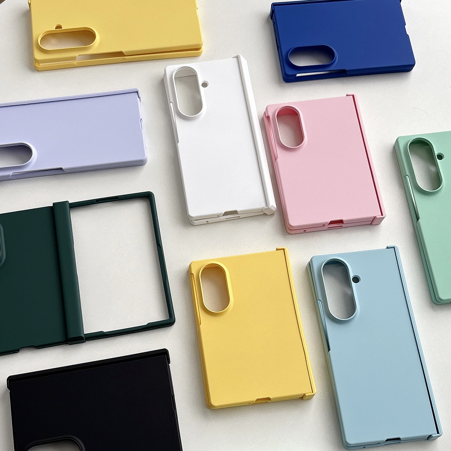 Compatible with Samsung Z Fold 8/7 phone case hinge 6/5 three-piece set solid color 4/3 folding screen drop protection case