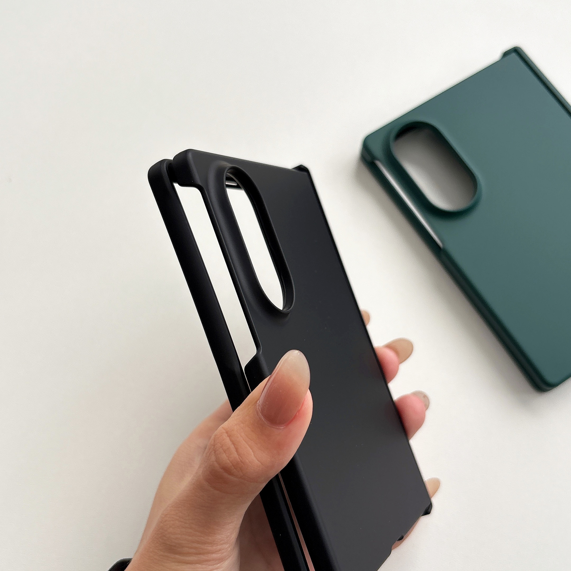 Compatible with Samsung Z Fold 8/7 phone case hinge 6/5 three-piece set solid color 4/3 folding screen drop protection case