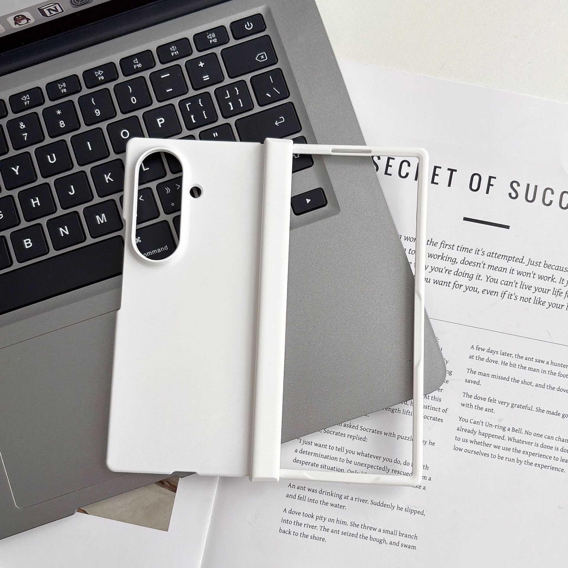Compatible with Samsung Z Fold 8/7 phone case hinge 6/5 three-piece set solid color 4/3 folding screen drop protection case