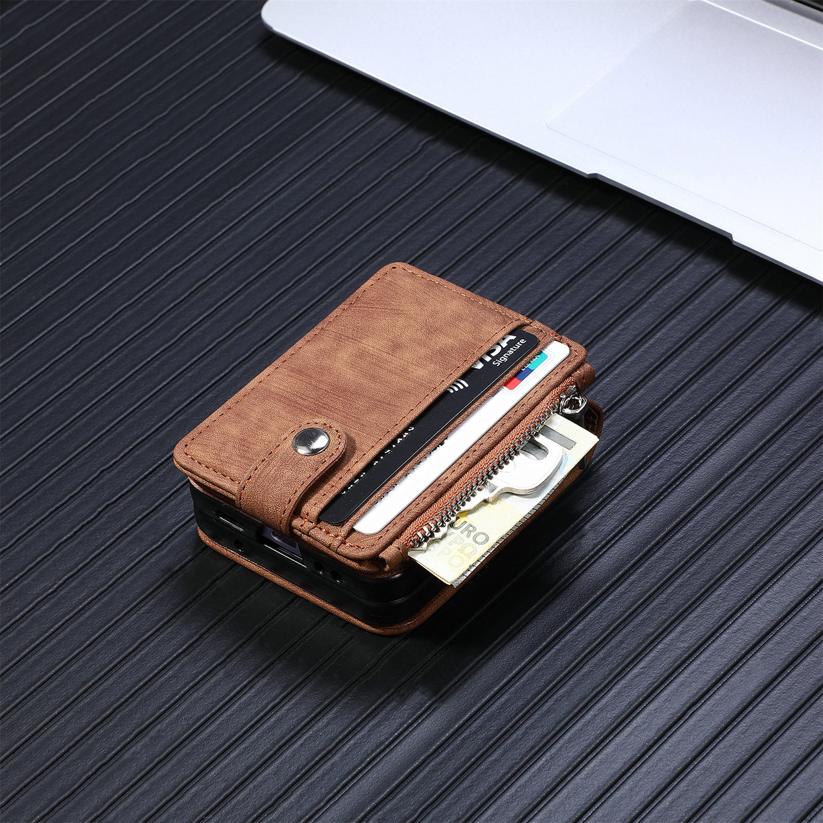Compatible with Samsung Z Flip 8/7 phone case, 6/5 detachable zipper card holder, integrated 4/3 business drop-proof protective case.