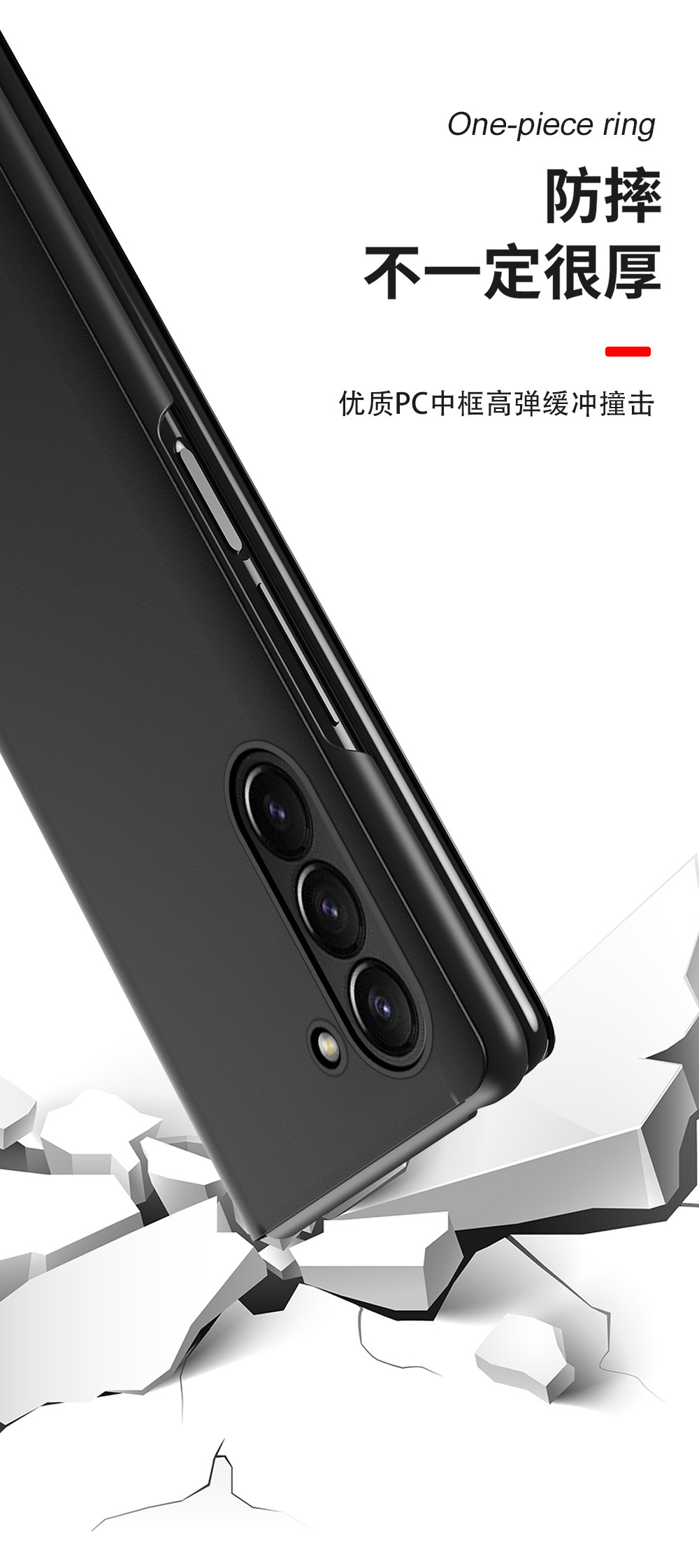 Compatible with Samsung Z Fold8U phone case, 7/6/5-inch mirrored flip stand, 4/3-inch folding screen, drop-proof protective case.