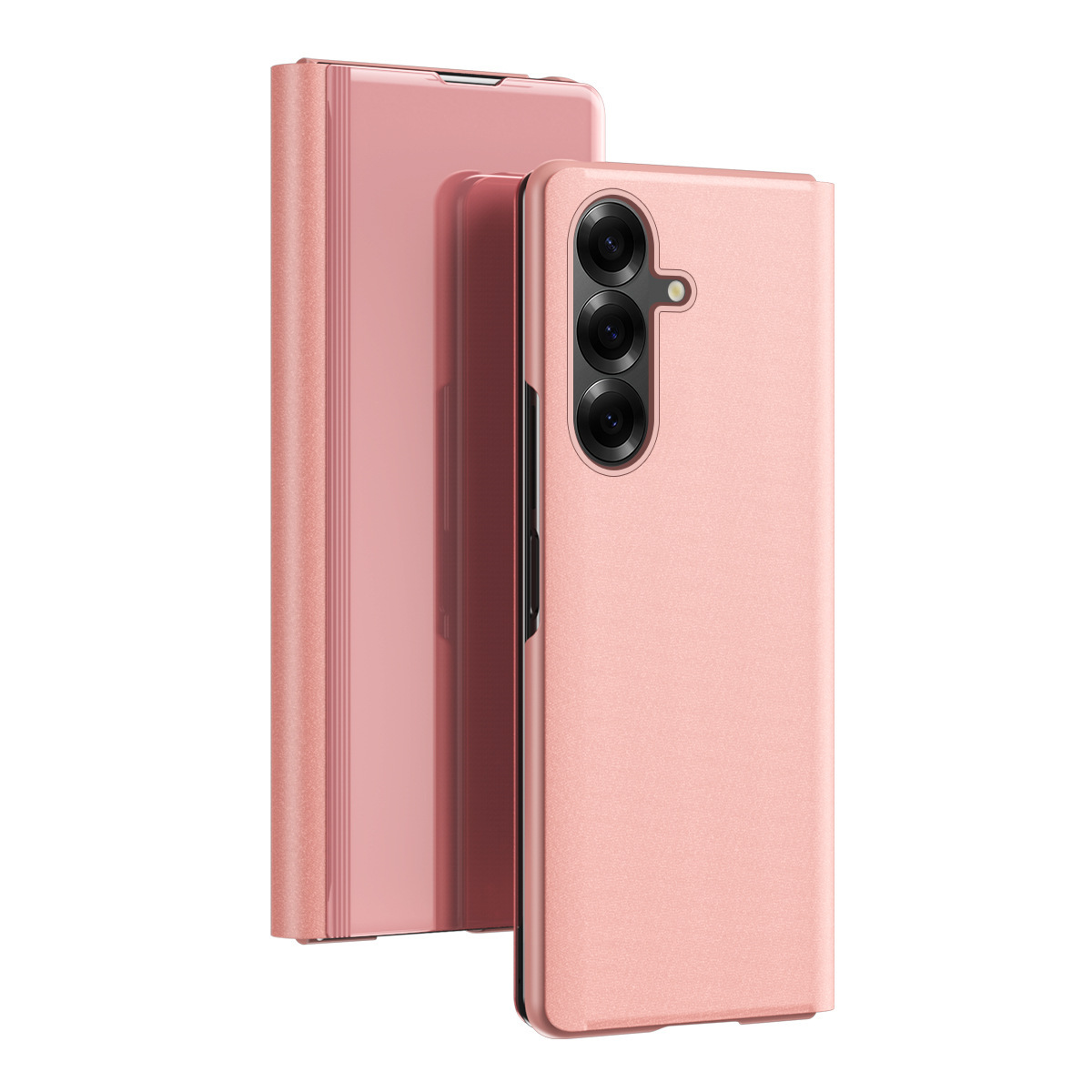 Compatible with Samsung Z Fold8U phone case, 7/6/5-inch mirrored flip stand, 4/3-inch folding screen, drop-proof protective case.
