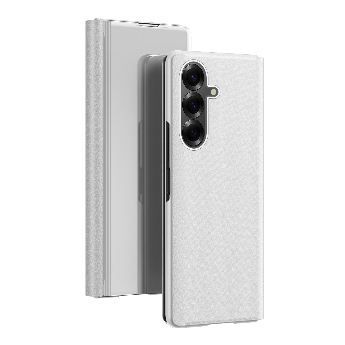 Compatible with Samsung Z Fold8U phone case, 7/6/5-inch mirrored flip stand, 4/3-inch folding screen, drop-proof protective case.