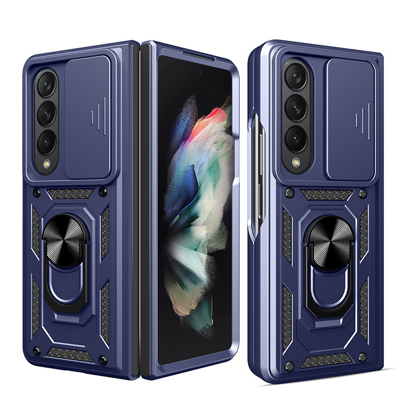 Compatible with Samsung Z Fold7/6/5/4 phone case, sliding lens ring holder, Flip7/6 drop-proof protective case