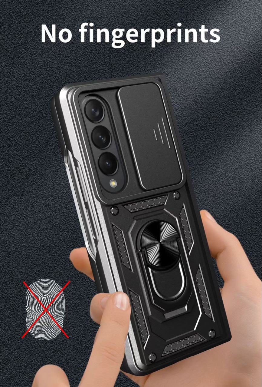 Compatible with Samsung Z Fold7/6/5/4 phone case, sliding lens ring holder, Flip7/6 drop-proof protective case