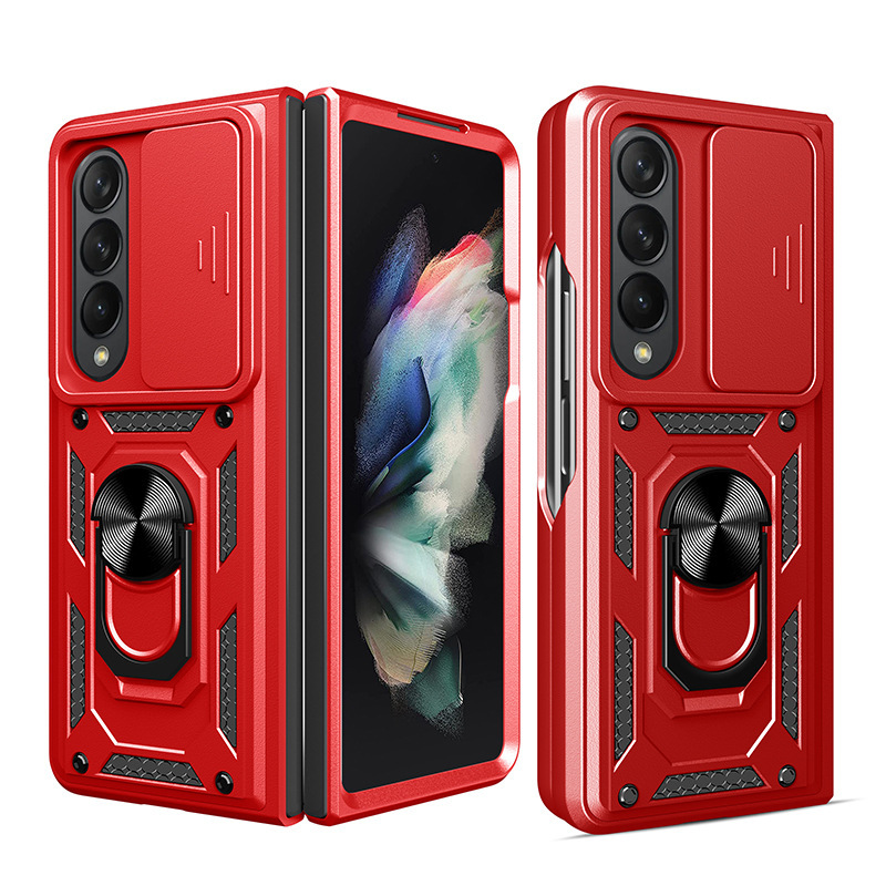 Compatible with Samsung Z Fold7/6/5/4 phone case, sliding lens ring holder, Flip7/6 drop-proof protective case