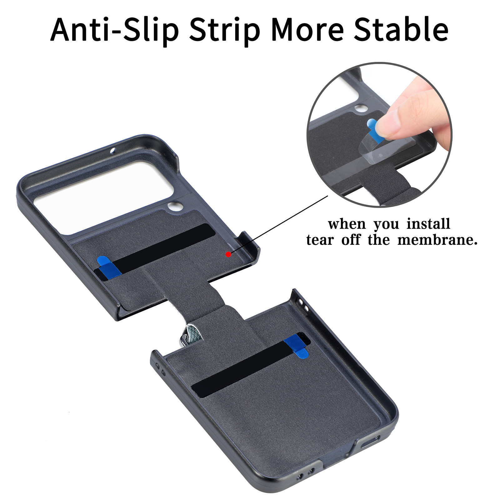 Compatible with Samsung Z Flip 8/7 phone case, 6/5 pebbled leather texture ring, 4/3 folding screen drop protection case