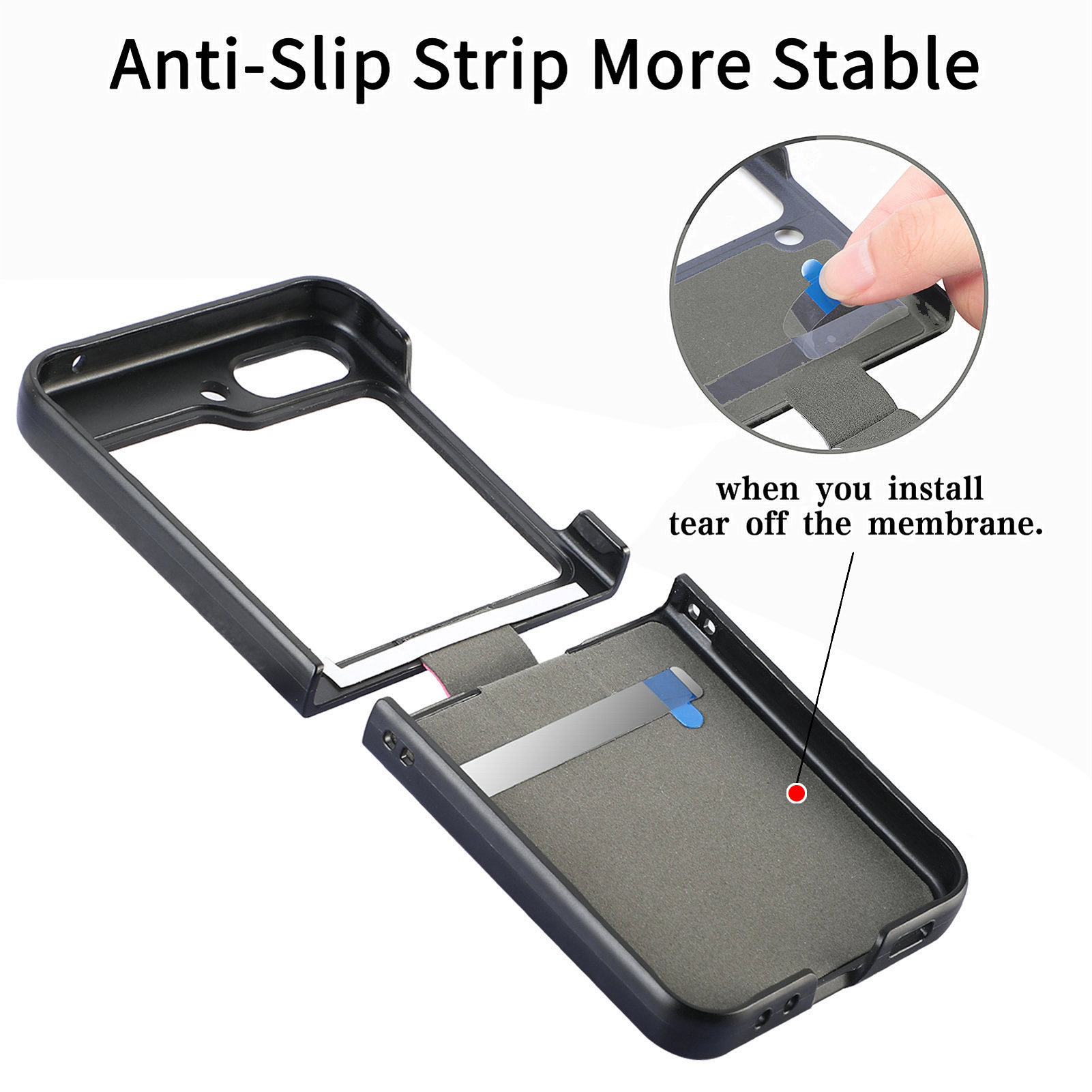 Compatible with Samsung Z Flip 8/7 phone case, 6/5 pebbled leather texture ring, 4/3 folding screen drop protection case