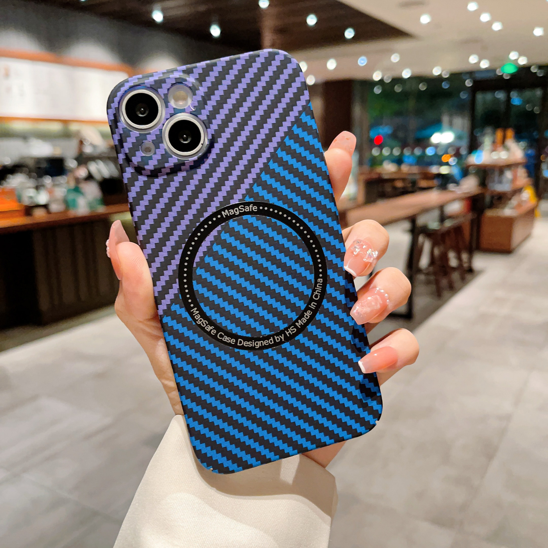 Compatible with Apple 17/16 Pro Max phone cases, 15 Plus carbon fiber texture, 13/14 color-blocking ultra-thin protective cases