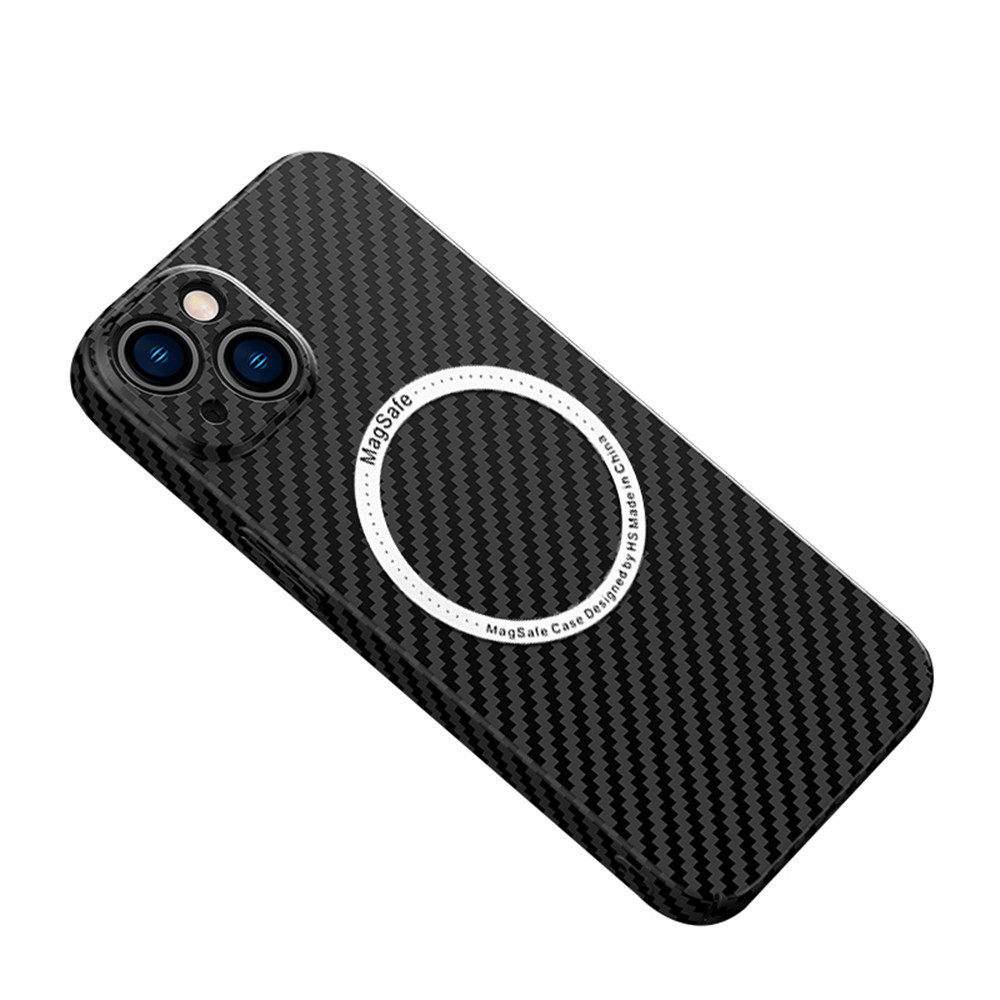 Compatible with Apple 17/16 Pro Max phone case, 15 Plus magnetic ring carbon fiber texture, 14 Pro drop-proof protective case