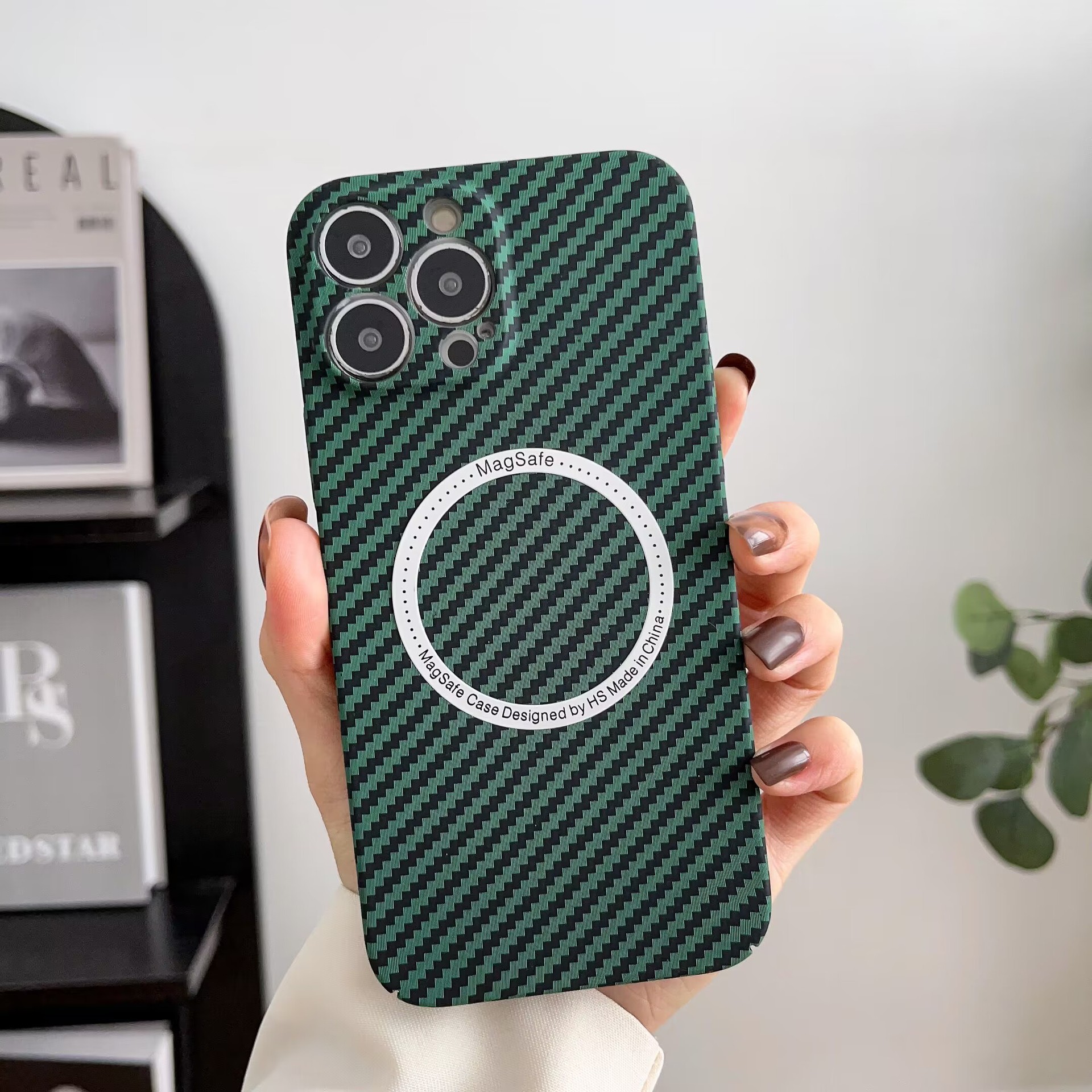 Compatible with Apple 17/16 Pro Max phone case, 15 Plus magnetic ring carbon fiber texture, 14 Pro drop-proof protective case