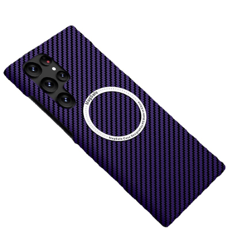Compatible with Samsung S26 Ultra phone case, S25/S24p carbon fiber magnetic wireless charging, S23 drop-proof protective case