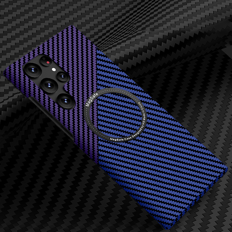 Compatible with Samsung S26 Ultra phone case, S25/S24p carbon fiber magnetic wireless charging, S23 drop-proof protective case