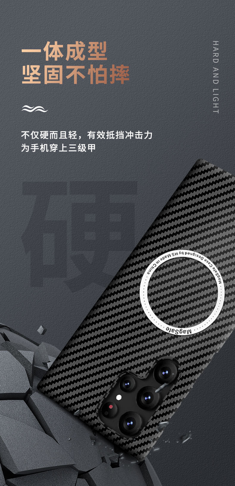 Compatible with Samsung S26 Ultra phone case, S25/S24p carbon fiber magnetic wireless charging, S23 drop-proof protective case