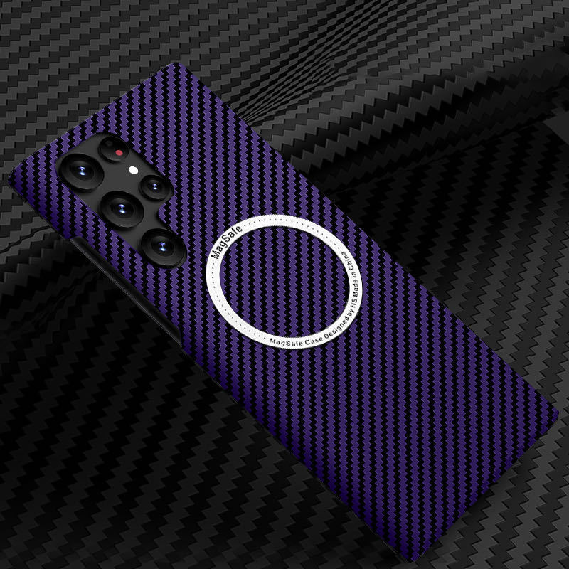 Compatible with Samsung S26 Ultra phone case, S25/S24p carbon fiber magnetic wireless charging, S23 drop-proof protective case