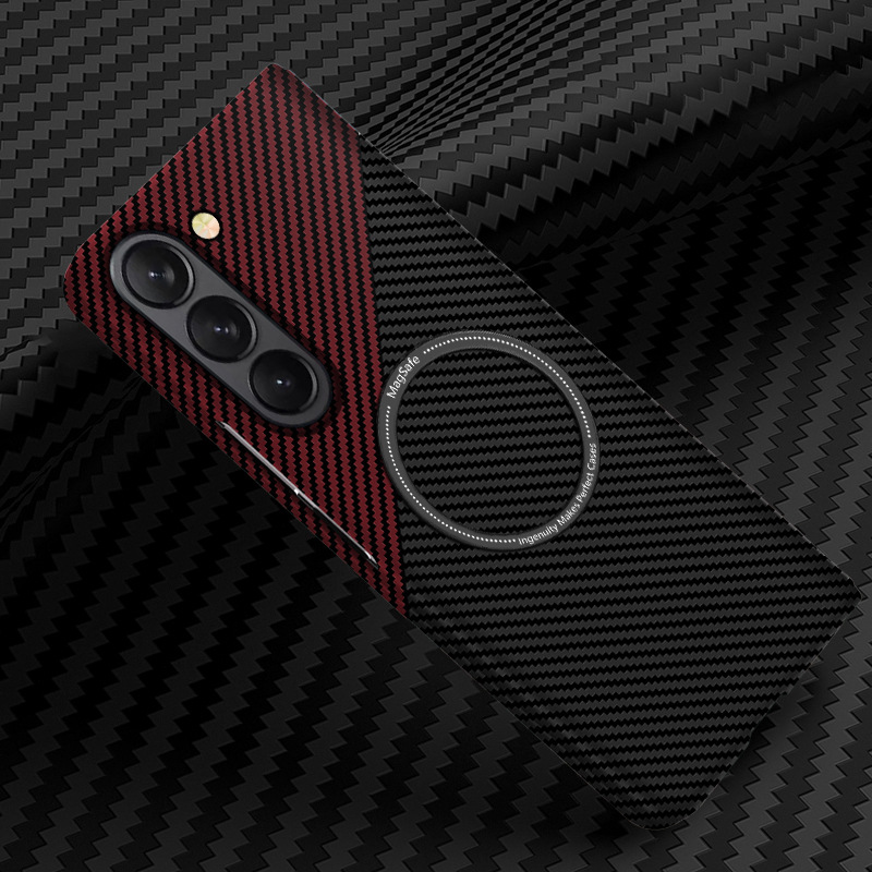 Compatible with Samsung Z Fold 8/7 phone case 6/5 magnetic wireless charging W25 carbon fiber texture 4/3 ultra-thin protective case