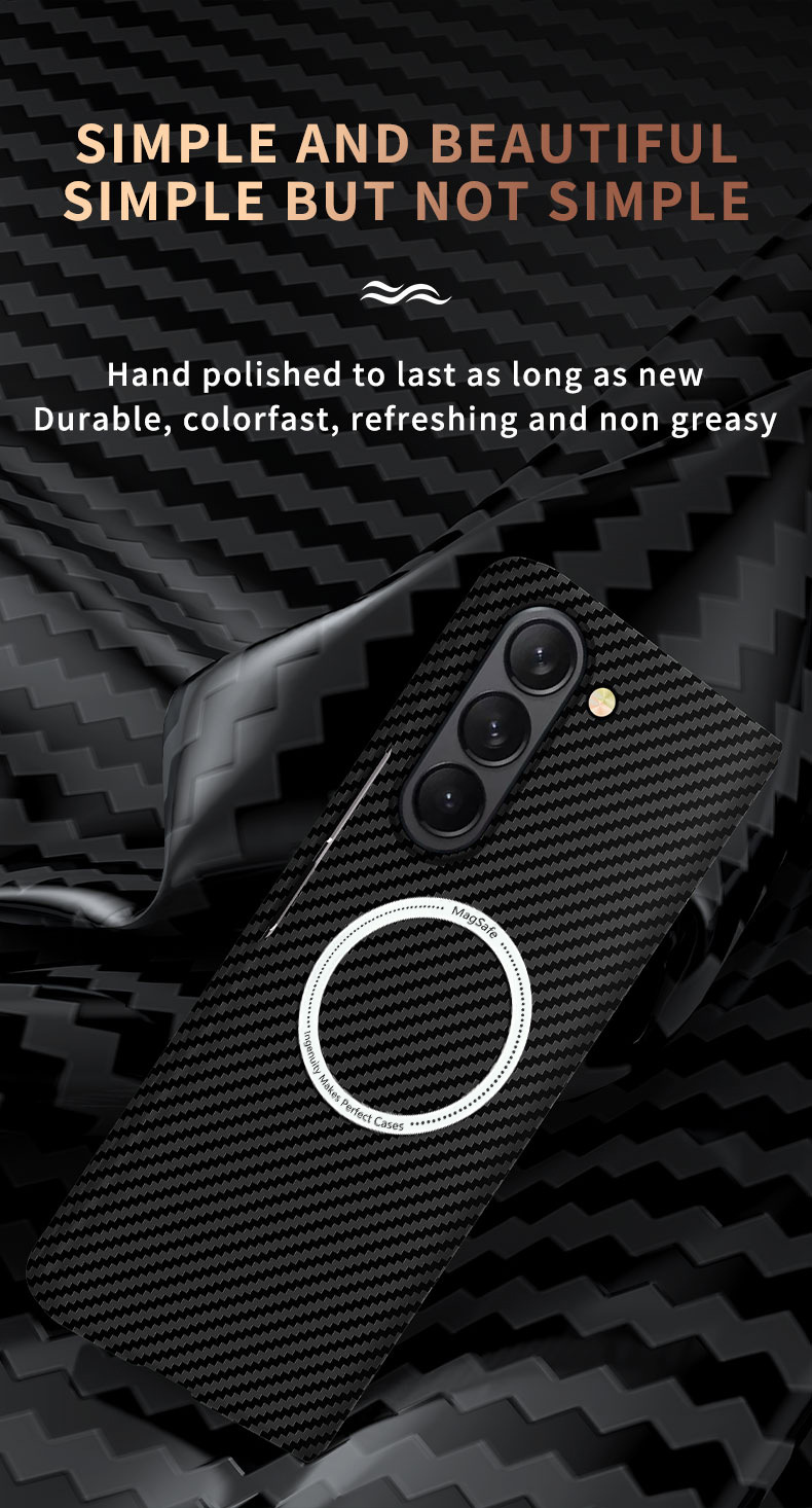 Compatible with Samsung Z Fold 8/7 phone case 6/5 magnetic wireless charging W25 carbon fiber texture 4/3 ultra-thin protective case