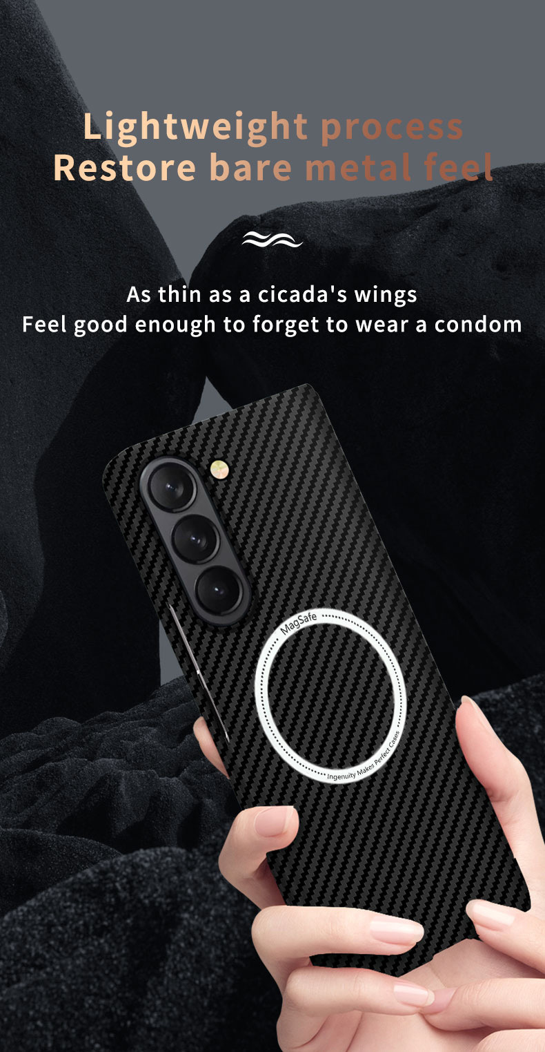 Compatible with Samsung Z Fold 8/7 phone case 6/5 magnetic wireless charging W25 carbon fiber texture 4/3 ultra-thin protective case