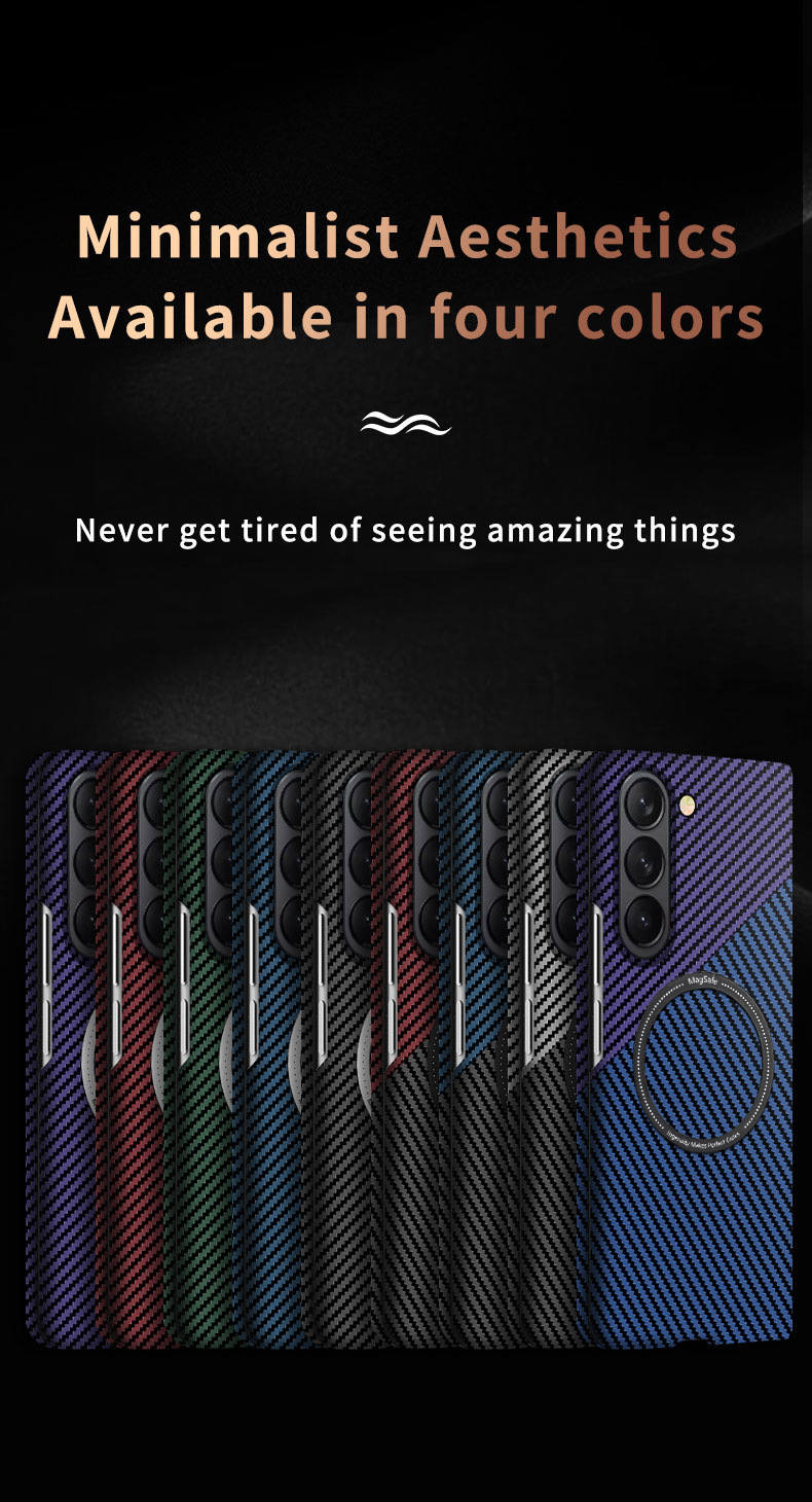 Compatible with Samsung Z Fold 8/7 phone case 6/5 magnetic wireless charging W25 carbon fiber texture 4/3 ultra-thin protective case