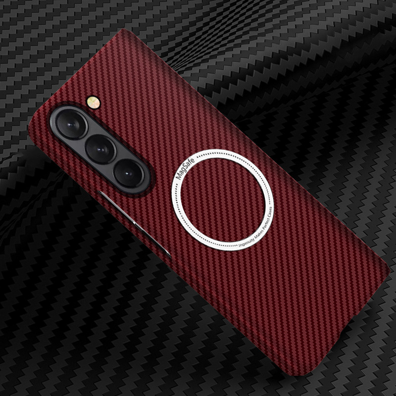 Compatible with Samsung Z Fold 8/7 phone case 6/5 magnetic wireless charging W25 carbon fiber texture 4/3 ultra-thin protective case