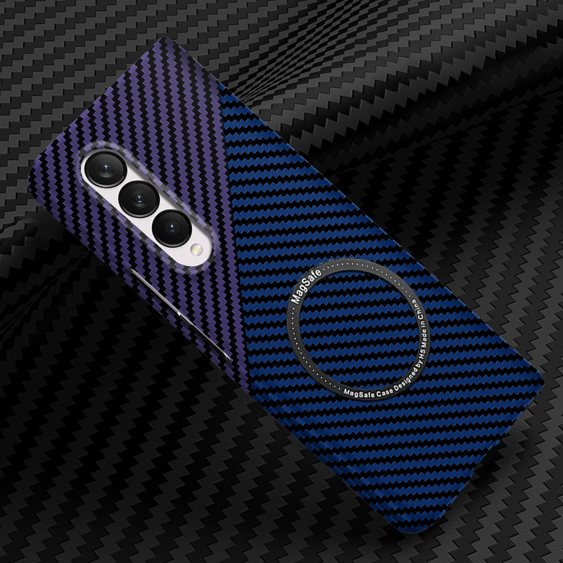 Compatible with Samsung Z Fold 8/7 phone case 6/5 magnetic wireless charging W25 carbon fiber texture 4/3 ultra-thin protective case