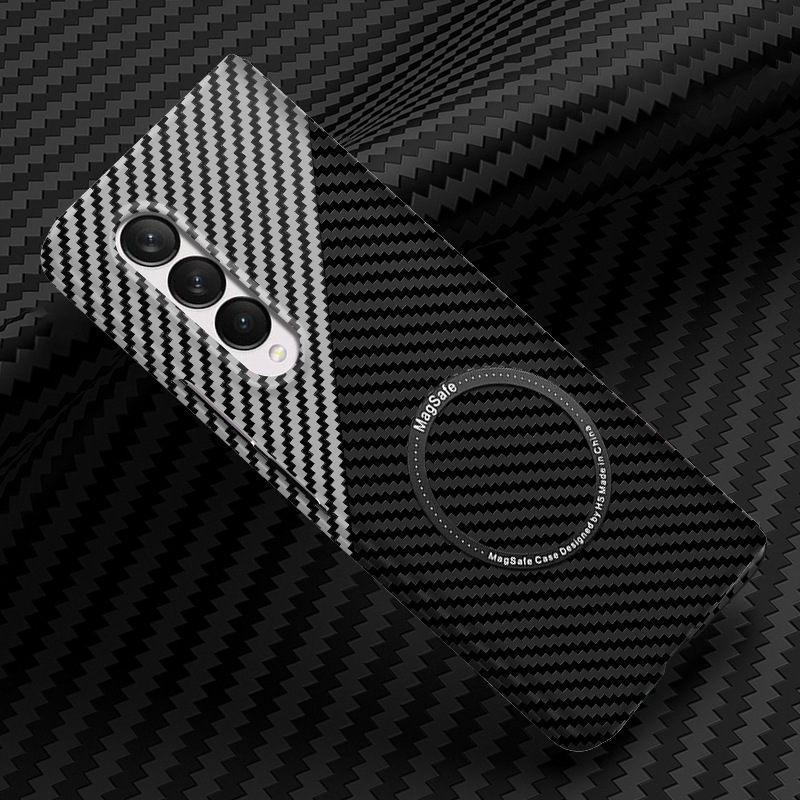 Compatible with Samsung Z Fold 8/7 phone case 6/5 magnetic wireless charging W25 carbon fiber texture 4/3 ultra-thin protective case