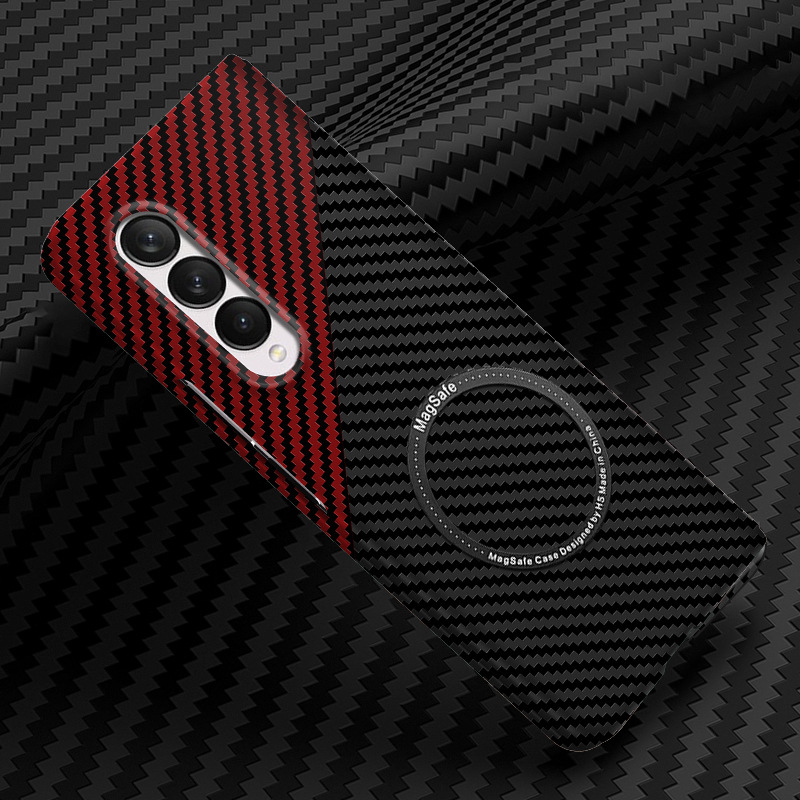 Compatible with Samsung Z Fold 8/7 phone case 6/5 magnetic wireless charging W25 carbon fiber texture 4/3 ultra-thin protective case