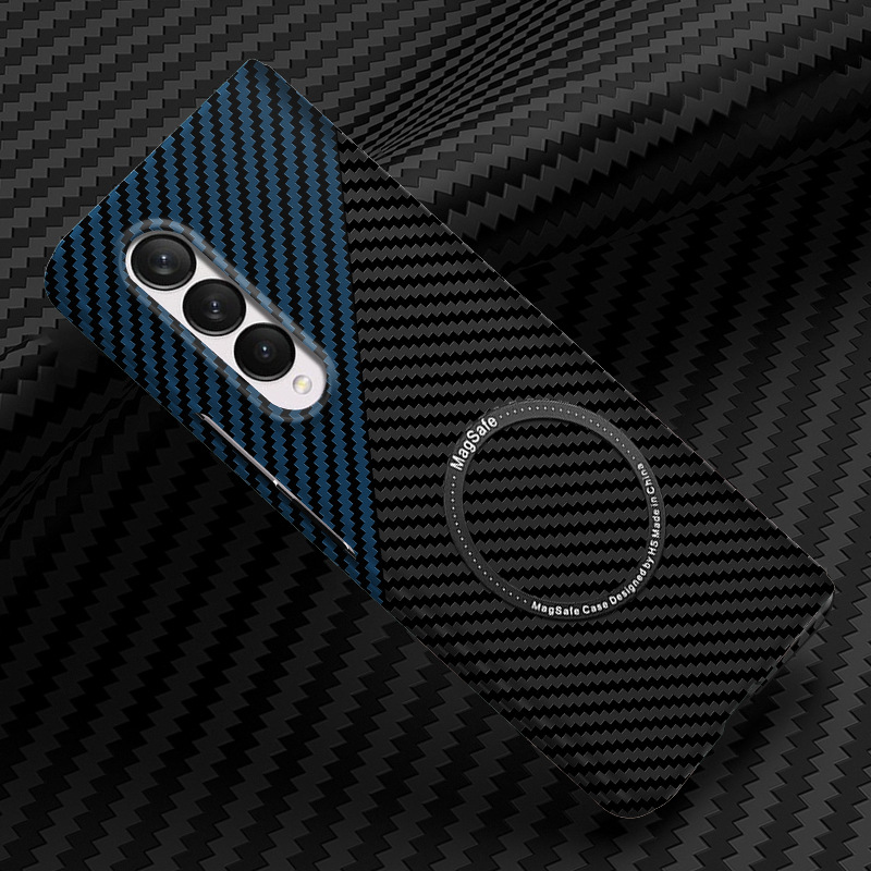 Compatible with Samsung Z Fold 8/7 phone case 6/5 magnetic wireless charging W25 carbon fiber texture 4/3 ultra-thin protective case