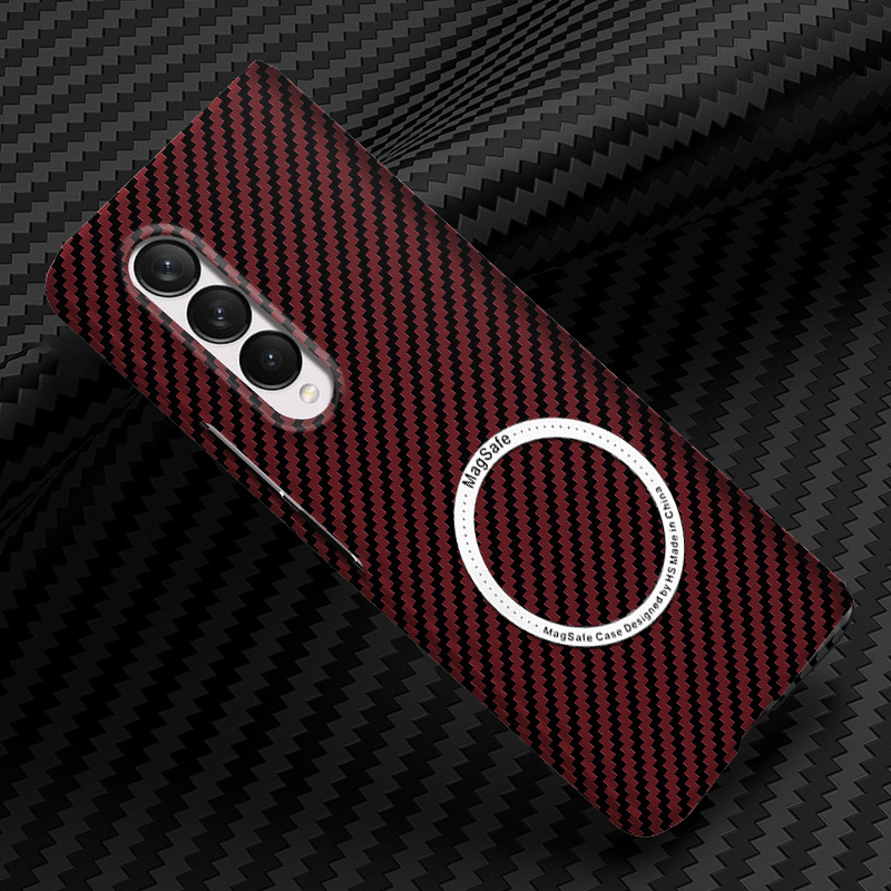 Compatible with Samsung Z Fold 8/7 phone case 6/5 magnetic wireless charging W25 carbon fiber texture 4/3 ultra-thin protective case