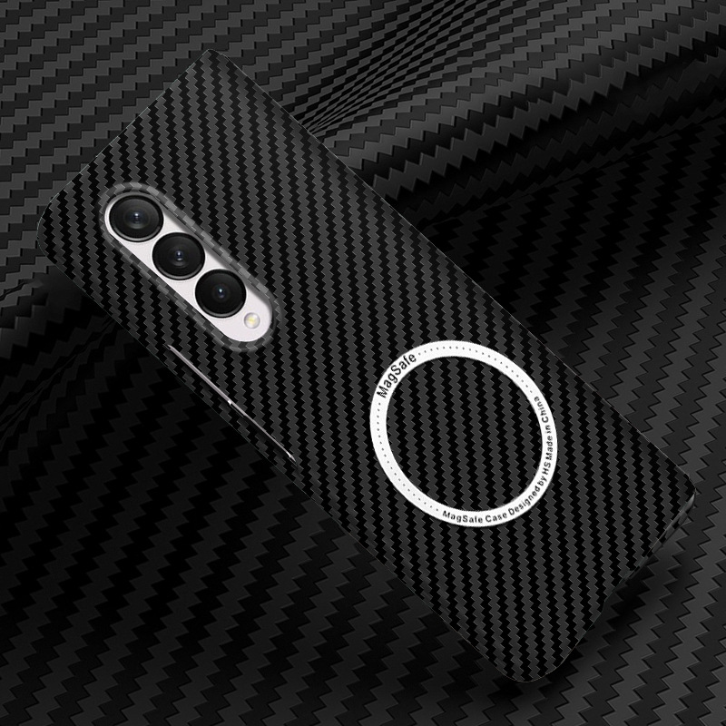 Compatible with Samsung Z Fold 8/7 phone case 6/5 magnetic wireless charging W25 carbon fiber texture 4/3 ultra-thin protective case