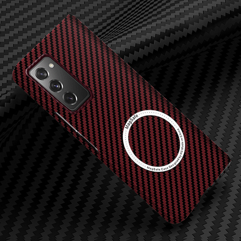 Compatible with Samsung Z Fold 8/7 phone case 6/5 magnetic wireless charging W25 carbon fiber texture 4/3 ultra-thin protective case