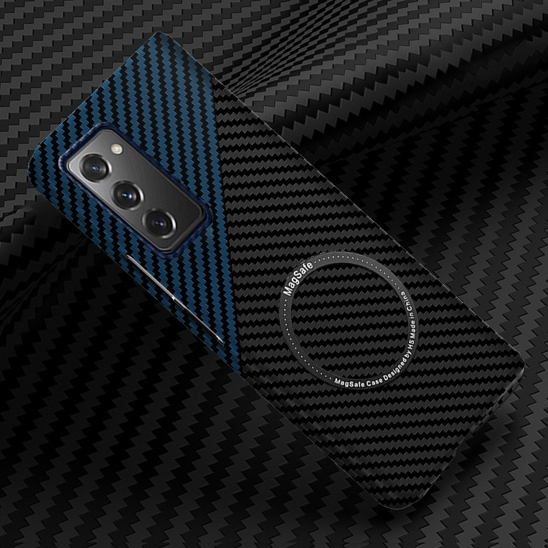 Compatible with Samsung Z Fold 8/7 phone case 6/5 magnetic wireless charging W25 carbon fiber texture 4/3 ultra-thin protective case