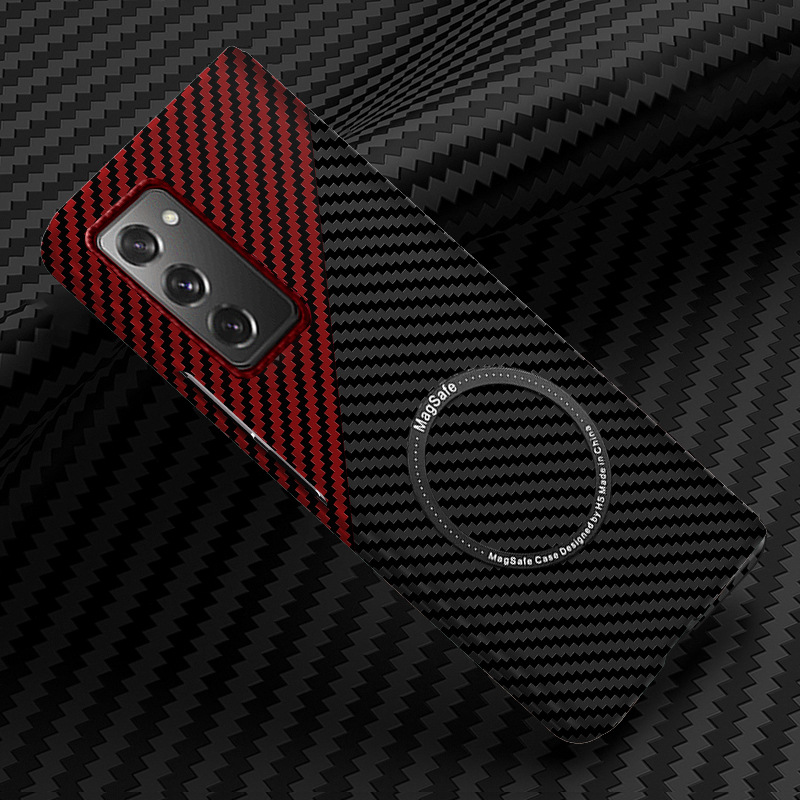 Compatible with Samsung Z Fold 8/7 phone case 6/5 magnetic wireless charging W25 carbon fiber texture 4/3 ultra-thin protective case
