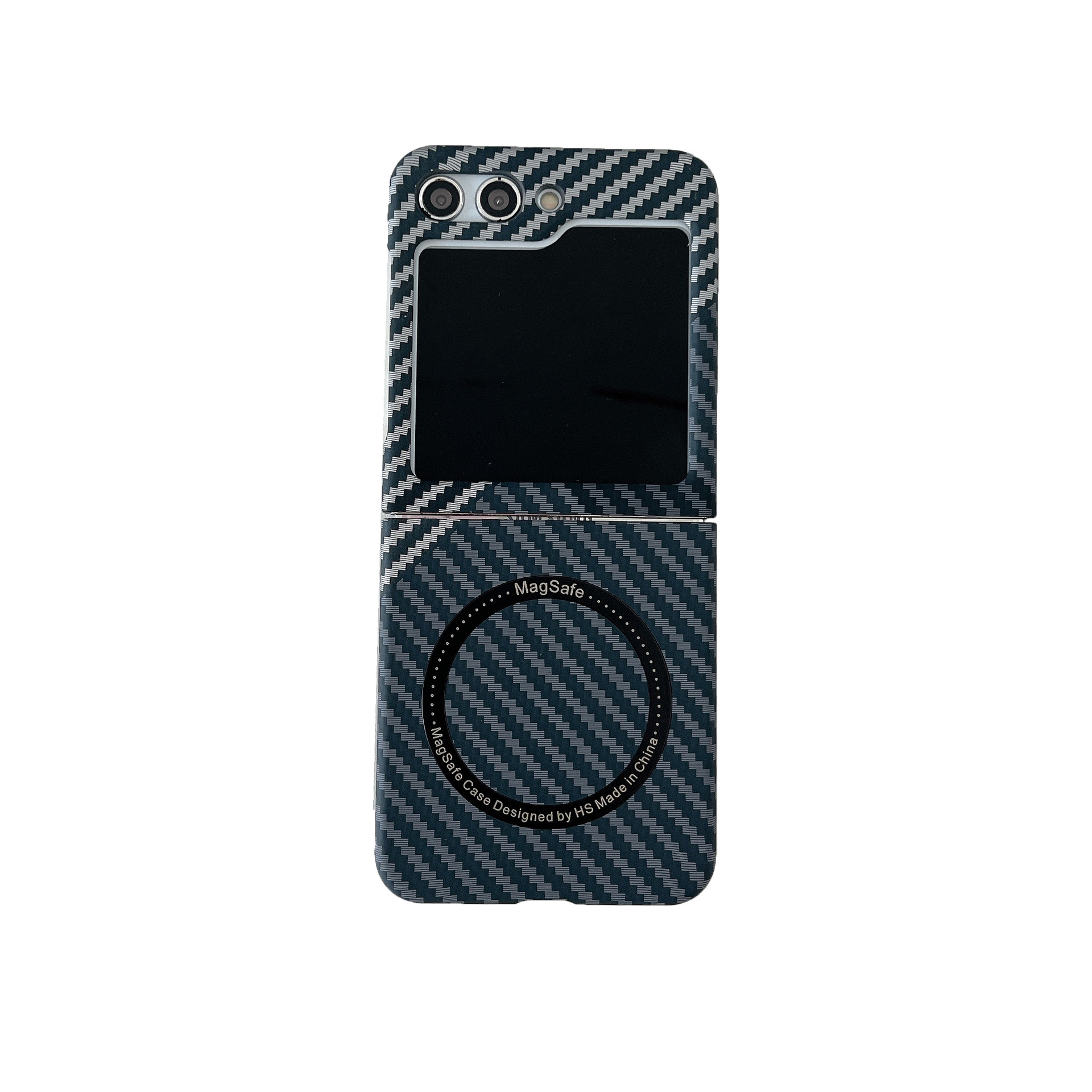 Compatible with Samsung Z Flip 7/6/5 phone cases, 4/3 carbon fiber magnetic wireless charging ultra-thin drop-proof protective cases.