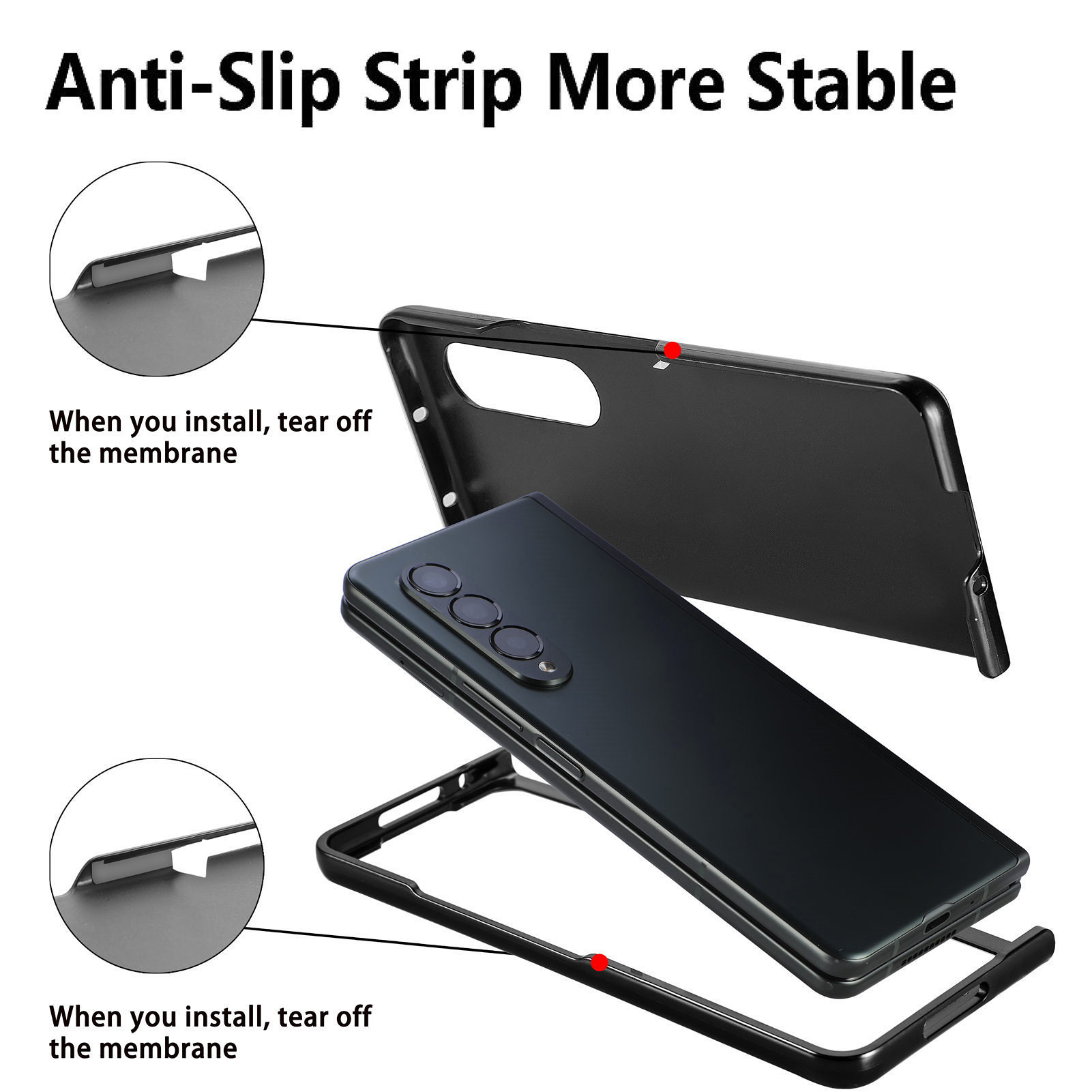 Compatible Samsung Z Fold8U phone case 7/6/5 wrist strap letter pen holder vegan leather 4/3 shockproof protective case
