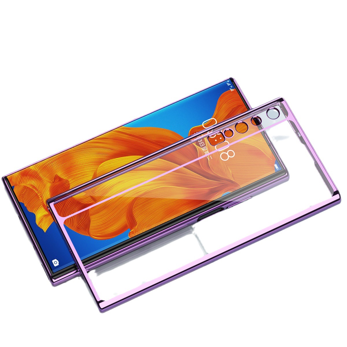 Huawei Mate XS phone case, foldable screen, electroplated transparent TPU, fine-hole, full-coverage drop-proof protective case, in stock.