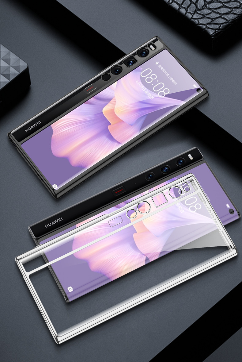 Transparent TPU electroplated phantom folding screen silicone full-coverage anti-drop protective case for Huawei Mate XS2 phone.