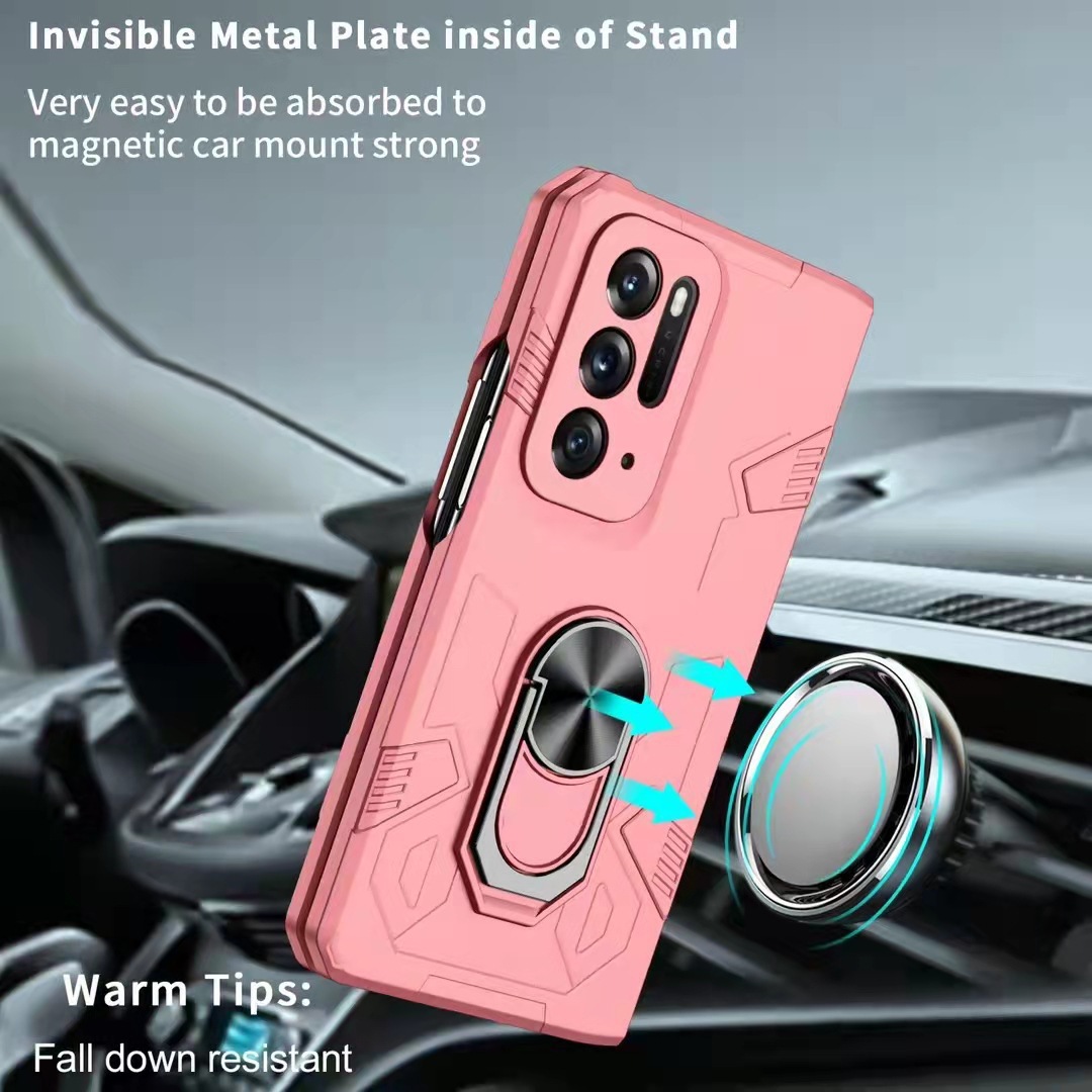 Compatible with Samsung Z Fold7/6/5 phone case, 4/3-inch car magnetic rotating ring holder folding screen protective case