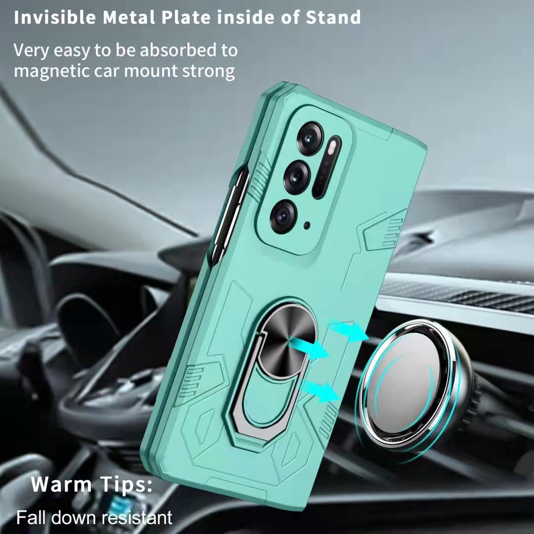 Compatible with Samsung Z Fold7/6/5 phone case, 4/3-inch car magnetic rotating ring holder folding screen protective case