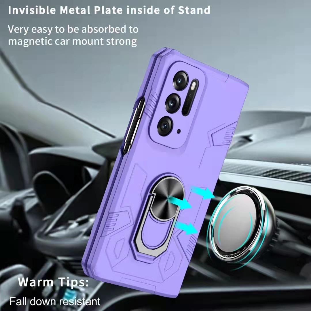 Compatible with Samsung Z Fold7/6/5 phone case, 4/3-inch car magnetic rotating ring holder folding screen protective case
