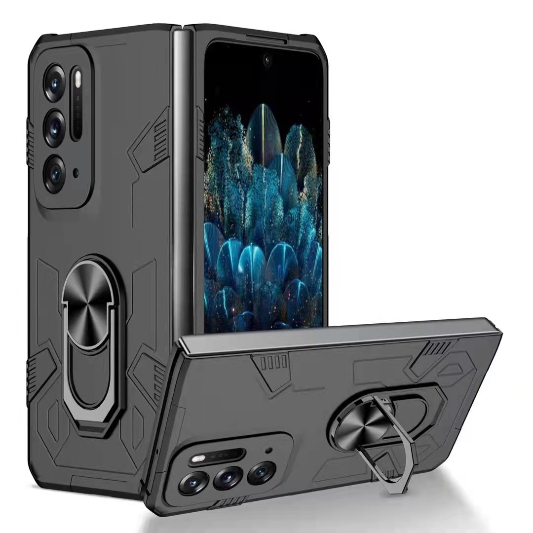 Compatible with Samsung Z Fold7/6/5 phone case, 4/3-inch car magnetic rotating ring holder folding screen protective case