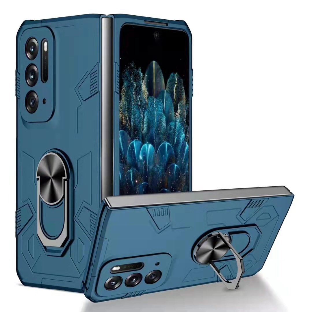 Compatible with Samsung Z Fold7/6/5 phone case, 4/3-inch car magnetic rotating ring holder folding screen protective case