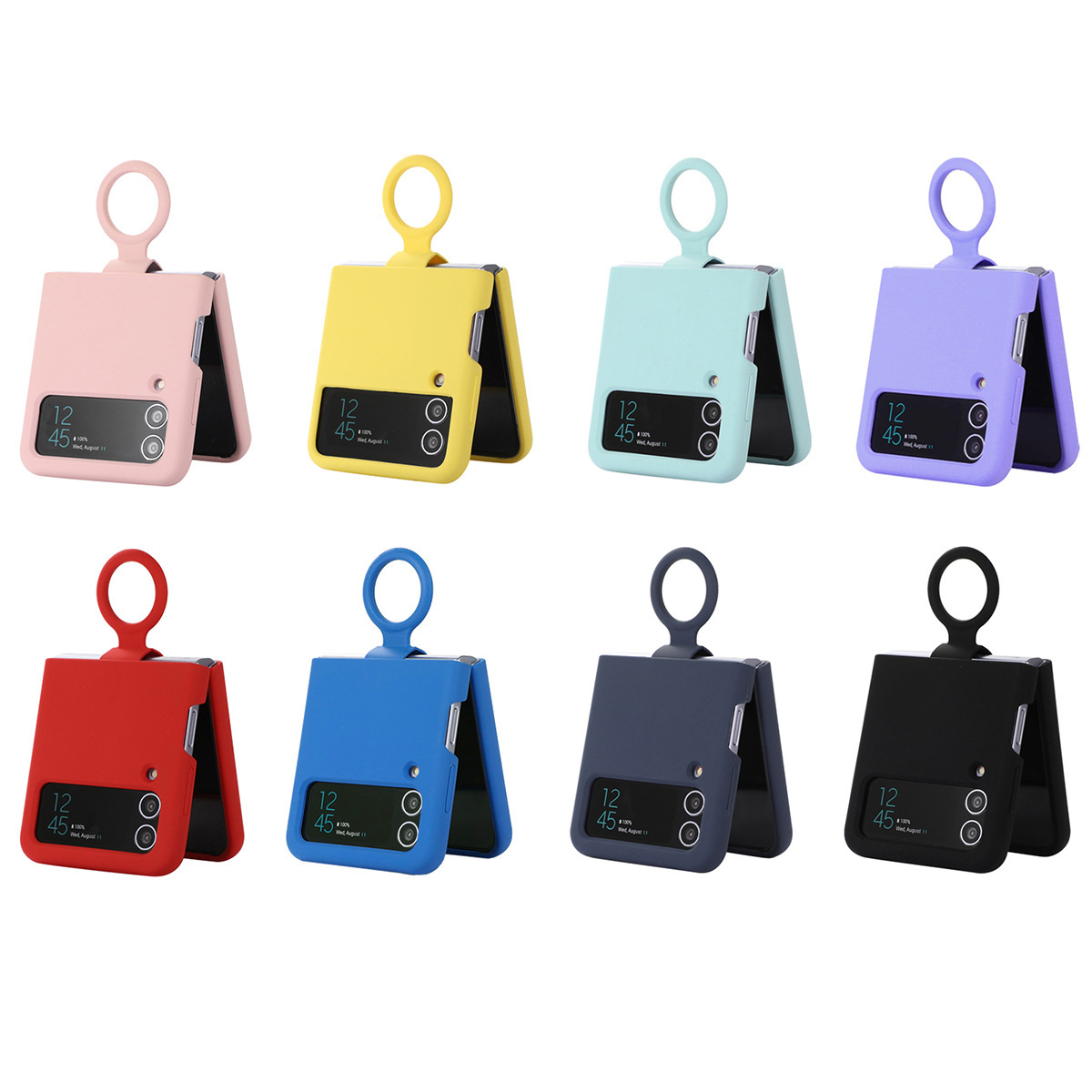 Compatible with Samsung Z Flip4/3 and Flip7/6/5 phones, liquid silicone soft case, foldable screen shockproof protective case