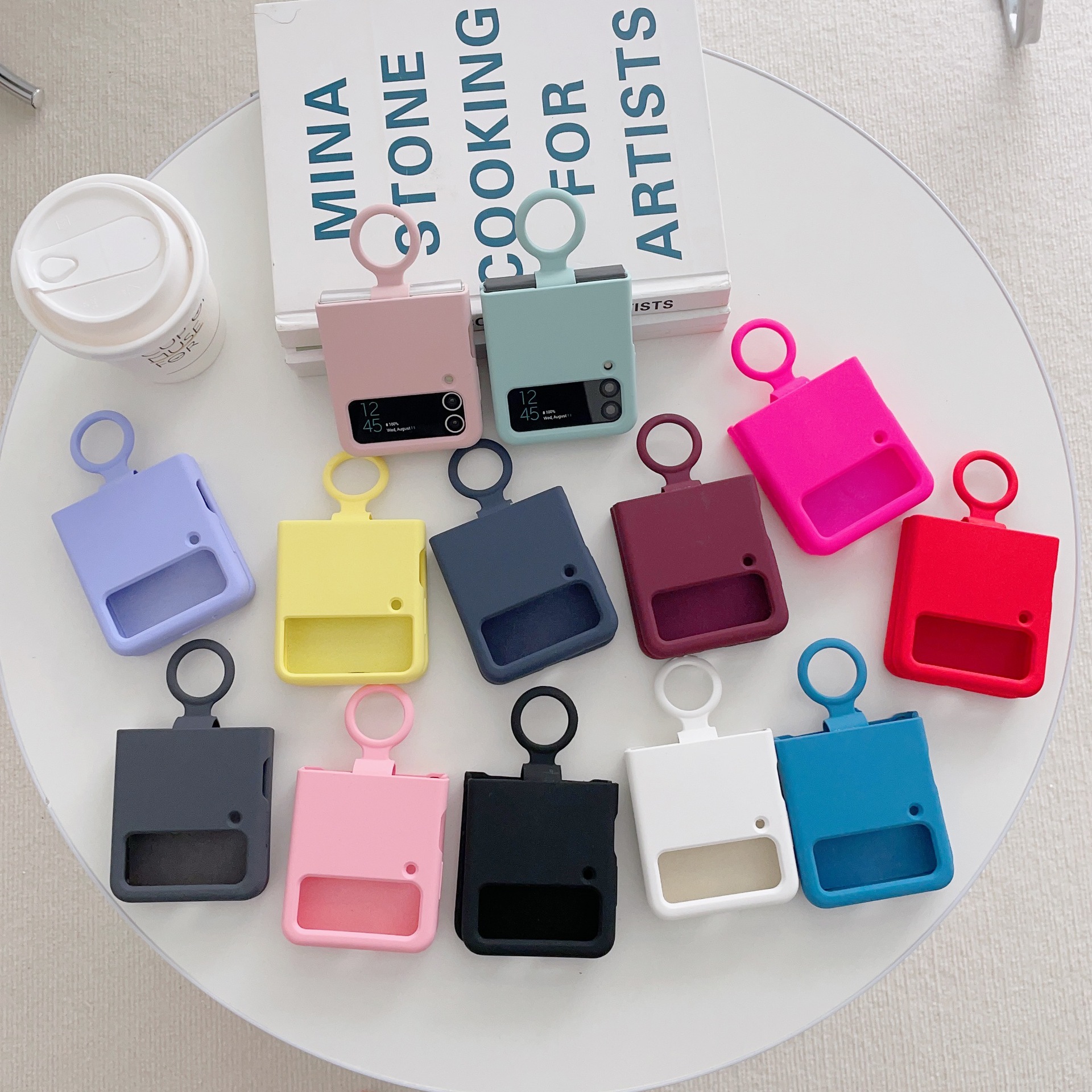 Compatible with Samsung Z Flip4/3 and Flip7/6/5 phones, liquid silicone soft case, foldable screen shockproof protective case
