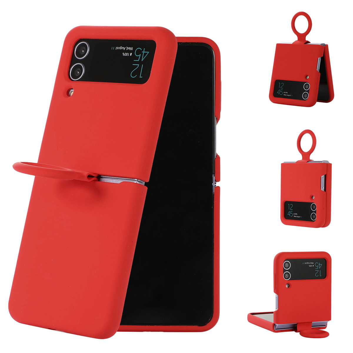 Compatible with Samsung Z Flip4/3 and Flip7/6/5 phones, liquid silicone soft case, foldable screen shockproof protective case
